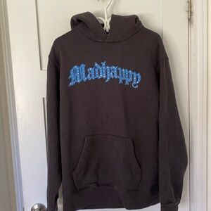 Mad happy hoodie black with Swarovski crystals size large
